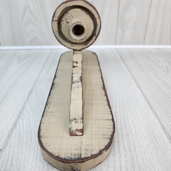 Homemade 15" Privative Wall Sconce Wood Taper Candle Gray Distressed Farmhouse - Picture 4 of 8